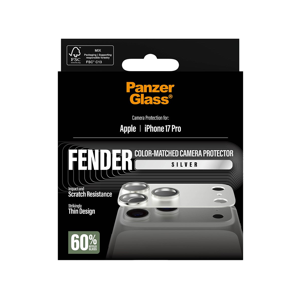 PanzerGlass® Fender Camera Protector Silver iPhone 17 Pro